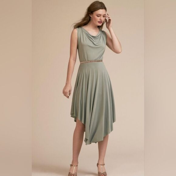 NWOT BHLDN Harmonia Dress Size 4 in Eucalyptus Blue / Green Anthropologie Bridal - Picture 1 of 4